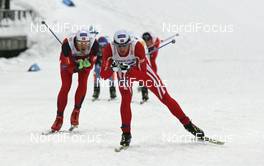 Cross Country - FIS World Cup Cross Country - Cross Country Sprint F - Lahti (FIN) - 10.03.07: Group, left to right: Trond Iversen (NOR), Petter Northug (NOR) 