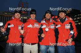 Nordic Combined - FIS Nordic World Ski Championchips nordic combined, team medal ceremony, 26.02.07 - Sapporo (JPN): Ronny Heer (SUI), Seppi Hurschler (SUI), Andreas Hurschler (SUI), Ivan Rieder (SUI).