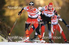 Nordic Combined - FIS World Cup Nordic Combined Deutschland Grand Prix Individual Gundersen HS128/15km free technique - Ruhpolding (GER): Mario Stecher (AUT) leads Bjoern Kircheisen (GER).
