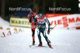 Nordic Combined - FIS World Cup Nordic Combined Deutschland Grand Prix Individual Gundersen HS128/15km free technique - Ruhpolding (GER): Hannu Manninen (FIN) leads Felix Gottwald (AUT).