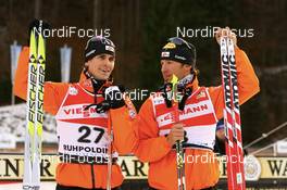 Nordic Combined - FIS World Cup Nordic Combined Deutschland Grand Prix Individual Gundersen HS128/15km free technique - Ruhpolding (GER): Felix Gottwald (AUT, left), Christoph Bieler (AUT).