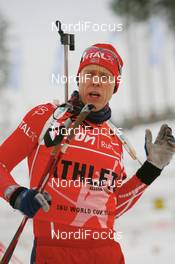 28.11.2007, Kontiolahti, Finland (FIN): Halvard Hanevold (NOR) - IBU world cup biathlon, individual men, training, Kontiolahti (FIN). www.nordicfocus.com. c Manzoni/NordicFocus. Every downloaded picture is fee-liable.