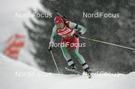 09.12.2007, Hochfilzen (AUT): Alexandr Syman (BLR) - IBU World Cup biathlon, relay men - Hochfilzen (AUT). www.nordicfocus.com. c Furtner/NordicFocus. Every downloaded picture is fee-liable.