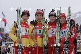 09.12.2007, Hochfilzen (AUT): Team China l-r: Chunli Wang (CHN),qy, Xue Dong (CHN), Xianying Liu (CHN) - IBU World Cup biathlon, relay women - Hochfilzen (AUT). www.nordicfocus.com. c Furtner/NordicFocus. Every downloaded picture is fee-liable.