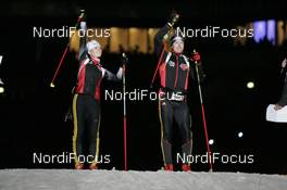 29.12.2007, Gelsenkirchen, Germany (GER): Kathrin Hitzer (GER), Andreas Birnbacher (GER)  - Biathlon World Team Challenge WTC AufSchalke - Gelsenkirchen (GER). www.nordicfocus.com. c Felgenhauer/NordicFocus. Every downloaded picture is fee-liable.
