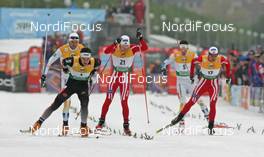27.10.2007, Duesseldorf, Germany (GER): Josef Wenzl (GER), leading group, behind l-r: Bjoern Lind (SWE), Jon Kristian Dahl (NOR), Marcus Hellner (SWE), Petter Northug (NOR) - FIS world cup cross-country, individual sprint, Duesseldorf. www.nordicfocus.com. c Hemmersbach/NordicFocus. Every downloaded picture is fee-liable.
