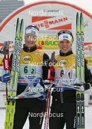 28.10.2007, Duesseldorf, Germany (GER): l-r: Britta Norgren (SWE), Charlotte Kalla (SWE), winner - FIS world cup cross-country, team sprint, Duesseldorf. www.nordicfocus.com. c Hemmersbach/NordicFocus. Every downloaded picture is fee-liable.