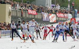 28.10.2007, Duesseldorf, Germany (GER): group, l-r: Damian Ambrosetti (FRA), Torin Koos (USA), Thobias Fredriksson (SWE), Ivan Ivanov (RUS) - FIS world cup cross-country, team sprint, Duesseldorf. www.nordicfocus.com. c Hemmersbach/NordicFocus. Every downloaded picture is fee-liable.