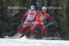 25.11.2007, Beitostoelen, Norway (NOR): Morten Eilifsen (NOR), Tore Ruud Hofstad (NOR) behind  - FIS world cup cross-country, relay men, Beitostoelen. www.nordicfocus.com. c Furtner/NordicFocus. Every downloaded picture is fee-liable.