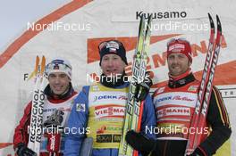 02.12.2007, Kuusamo, Finland (FIN): winner l-r: Eldar Roenning (NOR), Lukas Bauer (CZE), Axel Teichmann (GER) - FIS world cup cross-country, 15km C men, Kuusamo (FIN). www.nordicfocus.com. c Furtner/NordicFocus. Every downloaded picture is fee-liable.