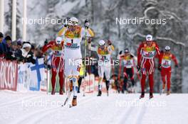 01.12.2007, Kuusamo, Finland (FIN): l-r: Trond Iversen (NOR), Bjoern Lind (SWE), Robin Bryntesson (SWE), Jon Kristian Dahl (NOR)  - FIS world cup cross-country, individual sprint, Kuusamo (FIN). www.nordicfocus.com. c Felgenhauer/NordicFocus. Every downloaded picture is fee-liable.