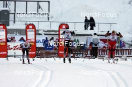 01.12.2007, Kuusamo, Finland (FIN): l-r: Evi Sachenbacher Stehle (GER), Stefanie Boehler (GER), Seraina Mischol (SUI)  - FIS world cup cross-country, individual sprint, Kuusamo (FIN). www.nordicfocus.com. c Felgenhauer/NordicFocus. Every downloaded picture is fee-liable.