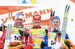 08.12.2007, Davos (SUI): l-r: Odd-Bjoern Hjelmeset (NOR), Axel Teichmann (GER), Sami Jauhojaervi (FIN) - FIS World Cup cross-country, 15km men - Davos (SUI). www.nordicfocus.com. c Manzoni/NordicFocus. Every downloaded picture is fee-liable.