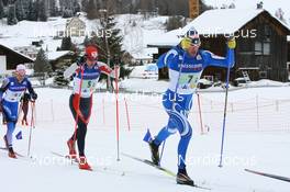 09.12.2007, Davos (SUI): Valerio Checchi (ITA) leads Martin Jaks (CZE)  - FIS World Cup cross-country, relay men - Davos (SUI). www.nordicfocus.com. c Manzoni/NordicFocus. Every downloaded picture is fee-liable.
