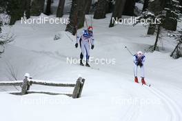 09.12.2007, Davos (SUI): Ville Nousiainen (FIN) leads Jaak Mae (EST) - FIS World Cup cross-country, relay men - Davos (SUI). www.nordicfocus.com. c Manzoni/NordicFocus. Every downloaded picture is fee-liable.