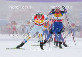 29.12.07, Nove Mesto, Czech Republic (CZE): l-r Anna Hansson (SWE), Olga Rotcheva (RUS)  - FIS world cup cross-country, tour de ski, 10km women, Nove Mesto (CZE). www.nordicfocus.com. c Hemmersbach/NordicFocus. Every downloaded picture is fee-liable.