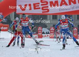 30.12.07, Prag, Czech Republic (CZE): group, l-r Pirjo Muranen (FIN), Arianna Follis (ITA), ladies final - FIS world cup cross-country, tour de ski, individual sprint, Prag (CZE). www.nordicfocus.com. c Hemmersbach/NordicFocus. Every downloaded picture is fee-liable.
