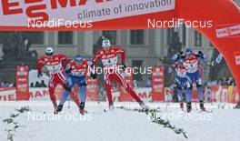 30.12.07, Prag, Czech Republic (CZE): group, l-r Tor Arne Hetland (NOR), Nikolay Morilov (RUS), Simen Oestensen (NOR), Maxim Vylegzhanin (RUS), Andrey Parfenov (RUS), mens final - FIS world cup cross-country, tour de ski, individual sprint, Prag (CZE). www.nordicfocus.com. c Hemmersbach/NordicFocus. Every downloaded picture is fee-liable.