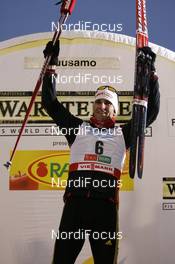 30.11.2007, Kuusamo, Finland (FIN): Ronny Ackermann (GER), emotion, at the flower ceremony - FIS world cup nordic combined, individual gundersen, Kuusamo (FIN). www.nordicfocus.com. c Felgenhauer/NordicFocus. Every downloaded picture is fee-liable.