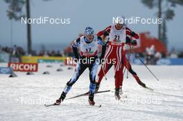 01.12.2007, Kuusamo, Finland (FIN): l-r: Hannu Manninen (FIN), Magnus Moan (NOR)  - FIS world cup nordic combined, sprint, Kuusamo (FIN). www.nordicfocus.com. c Felgenhauer/NordicFocus. Every downloaded picture is fee-liable.