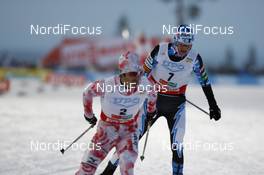 01.12.2007, Kuusamo, Finland (FIN): l-r: Daito Takahashi (JPN), Janne Ryynaenen (FIN)  - FIS world cup nordic combined, sprint, Kuusamo (FIN). www.nordicfocus.com. c Felgenhauer/NordicFocus. Every downloaded picture is fee-liable.