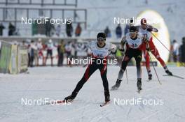 01.12.2007, Kuusamo, Finland (FIN): l-r: Miroslav Dvorak (CZE), Jens Kaufmann (GER), Ronny Heer (SUI)  - FIS world cup nordic combined, sprint, Kuusamo (FIN). www.nordicfocus.com. c Felgenhauer/NordicFocus. Every downloaded picture is fee-liable.