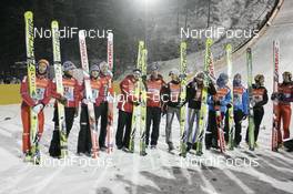 30.11.2007, Kuusamo, Finland (FIN): l-r:  Team AUT, Team NOR, Team FIN - FIS world cup ski jumping, teamevent, Kuusamo (FIN). www.nordicfocus.com. c Furtner/NordicFocus. Every downloaded picture is fee-liable.