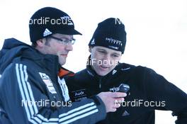 21.12.2007, Engelberg, Switzerland (SUI): Werner Schuster (AUT), headcoach ski jumping Switzerland and Marc Waelti, WSlti (SUI), communications director Swiss-Ski - FIS world cup ski jumping, individual HS137, qualification, Engelberg (SUI). www.nordicfocus.com. c Manzoni/NordicFocus. Every downloaded picture is fee-liable.