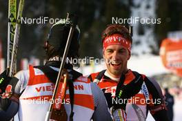 19.01.2008, Antholz, Italy (ITA): Simon Hallenbarter (SUI) and Alexander Wolf (GER) - IBU World Cup biathlon, pursuit men - Antholz (ITA). www.nordicfocus.com. c Manzoni/NordicFocus. Every downloaded picture is fee-liable.