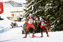 18.01.2008, Antholz, Italy (ITA): Scott Perras (CAN) and Jean Philippe Leguellec (CAN) - IBU World Cup biathlon, sprint men - Antholz (ITA). www.nordicfocus.com. c Manzoni/NordicFocus. Every downloaded picture is fee-liable.