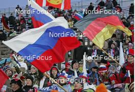 06.03.2008, Khanty Mansiysk, Russia (RUS): feature, flags on the stands - IBU World Cup biathlon, sprint women - Khanty Mansiysk (RUS). www.nordicfocus.com. c Hemmersbach/NordicFocus. Every downloaded picture is fee-liable.