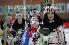 06.03.2008, Khanty Mansiysk, Russia (RUS): feature, winners presentation - IBU World Cup biathlon, sprint women - Khanty Mansiysk (RUS). www.nordicfocus.com. c Hemmersbach/NordicFocus. Every downloaded picture is fee-liable.