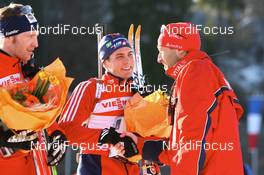 16.03.2008, Holmenkollen, Norway (NOR): Tim Burke (USA) and Alf Koksvik (NOR), sports director Biathlon Norway - IBU World Cup biathlon, mass men, Holmenkollen (NOR). www.nordicfocus.com. c Manzoni/NordicFocus. Every downloaded picture is fee-liable.