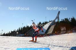 16.03.2008, Holmenkollen, Norway (NOR): Simon Fourcade (FRA) - IBU World Cup biathlon, mass men, Holmenkollen (NOR). www.nordicfocus.com. c Manzoni/NordicFocus. Every downloaded picture is fee-liable.