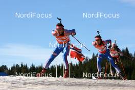 16.03.2008, Holmenkollen, Norway (NOR): Nikolay Kruglov (RUS), Andrei Makoveev (RUS) - IBU World Cup biathlon, mass men, Holmenkollen (NOR). www.nordicfocus.com. c Manzoni/NordicFocus. Every downloaded picture is fee-liable.