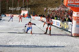 16.03.2008, Holmenkollen, Norway (NOR): l-r: Nikolay Kruglov (RUS), Michal Slesingr (CZE) - IBU World Cup biathlon, mass men, Holmenkollen (NOR). www.nordicfocus.com. c Manzoni/NordicFocus. Every downloaded picture is fee-liable.