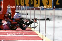 15.03.2008, Holmenkollen, Norway (NOR): Kathrin Hitzer (GER) - IBU World Cup biathlon, pursuit women, Holmenkollen (NOR). www.nordicfocus.com. c Manzoni/NordicFocus. Every downloaded picture is fee-liable.