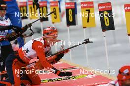 13.03.2008, Holmenkollen, Norway (NOR): Tora Berger (NOR) - IBU World Cup biathlon, sprint women, Holmenkollen (NOR). www.nordicfocus.com. c Manzoni/NordicFocus. Every downloaded picture is fee-liable.