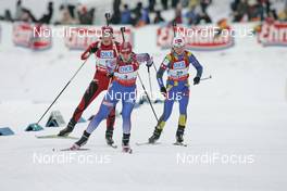 16.02.2008, Oestersund, Sweden (SWE): l-r: Tora Berger (NOR), Ekaterina Iourieva (RUS), Vita Semerenko (UKR) - IBU World Championchip of Biathlon, mass women - Oestersund (SWE). www.nordicfocus.com. c Furtner/NordicFocus. Every downloaded picture is fee-liable.