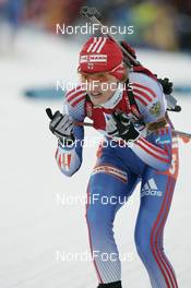 16.02.2008, Oestersund, Sweden (SWE): Albina Akhatova (RUS) - IBU World Championchip of Biathlon, mass women - Oestersund (SWE). www.nordicfocus.com. c Furtner/NordicFocus. Every downloaded picture is fee-liable.