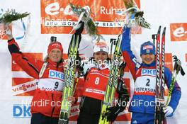 16.02.2008, Oestersund, Sweden (SWE): l-r: Tora Berger (NOR), Magdalena Neuner (GER), Ekaterina Iourieva (RUS) - IBU World Championchip of Biathlon, mass women - Oestersund (SWE). www.nordicfocus.com. c Manzoni/NordicFocus. Every downloaded picture is fee-liable.