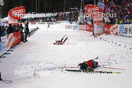 16.02.2008, Oestersund, Sweden (SWE): finish: Magdalena Neuner (GER), Tora Berger (NOR) - IBU World Championchip of Biathlon, mass women - Oestersund (SWE). www.nordicfocus.com. c Furtner/NordicFocus. Every downloaded picture is fee-liable.
