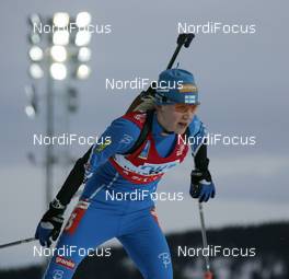 16.02.2008, Oestersund, Sweden (SWE): Kaisa Maekaeraeinen (FIN)  - IBU World Championchip of Biathlon, mass women - Oestersund (SWE). www.nordicfocus.com. c Hemmersbach/NordicFocus. Every downloaded picture is fee-liable.