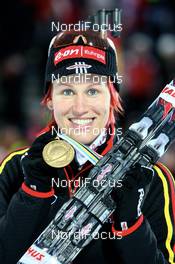 17.02.2008, Oestersund, Sweden (SWE): Kati Wilhelm (GER) - IBU World Championchip of Biathlon, medal shooting - Oestersund (SWE). www.nordicfocus.com. c Manzoni/NordicFocus. Every downloaded picture is fee-liable.