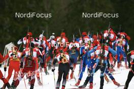 16.02.2008, Oestersund, Sweden (SWE): the field leaves for the woods - IBU World Championchip of Biathlon, relay men - Oestersund (SWE). www.nordicfocus.com. c Manzoni/NordicFocus. Every downloaded picture is fee-liable.