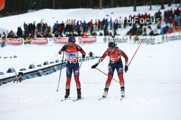 17.02.2008, Oestersund, Sweden (SWE): Caitlin Compton (USA) and Haley Johnson (USA) - IBU World Championchip of Biathlon, relay women - Oestersund (SWE). www.nordicfocus.com. c Manzoni/NordicFocus. Every downloaded picture is fee-liable.