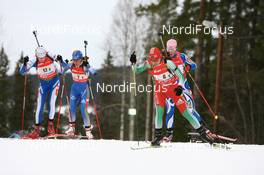 17.02.2008, Oestersund, Sweden (SWE): l-r: Dijana Grudicek-Ravnikar (SLO), Sofia Domeij (SWE), Olga Nazarova (BLR) - IBU World Championchip of Biathlon, relay women - Oestersund (SWE). www.nordicfocus.com. c Manzoni/NordicFocus. Every downloaded picture is fee-liable.