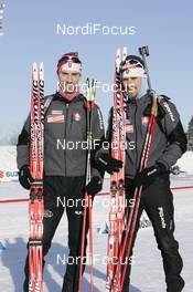 15.02.2008, Oestersund, Sweden (SWE): l-r: Miroslav Matiasko (SVK), Marek Matiasko (SVK) - IBU World Championchip of Biathlon, training - Oestersund (SWE). www.nordicfocus.com. c Furtner/NordicFocus. Every downloaded picture is fee-liable.