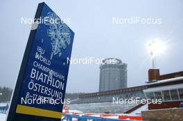 06.02.2008, Oestersund, Sweden (SWE): sign of the IBU World Championchip of Biathlon - IBU World Championchip of Biathlon, training - Oestersund (SWE). www.nordicfocus.com. c Manzoni/NordicFocus. Every downloaded picture is fee-liable.