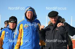 13.02.2008, Oestersund, Sweden (SWE): Visit of King Carl XVI Gustav atthe Biathlon Stadium Oestersund with Staffan Eklund (SWE), coach Sweden and Wolfgang Pichler (GER), coach Sweden - IBU World Championchip of Biathlon - Oestersund (SWE). www.nordicfocus.com. c Manzoni/NordicFocus. Every downloaded picture is fee-liable.